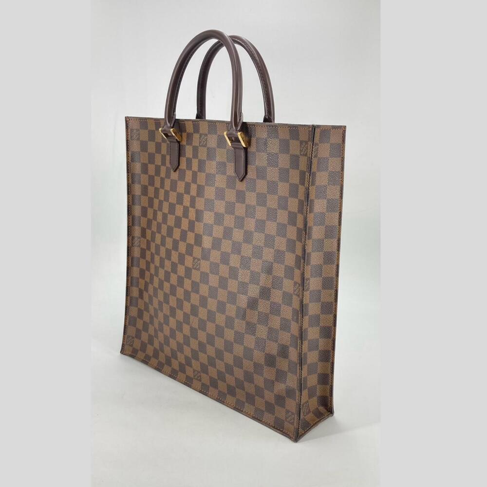 Louis Vuitton Sac Plat Tote Bag Leather Brown